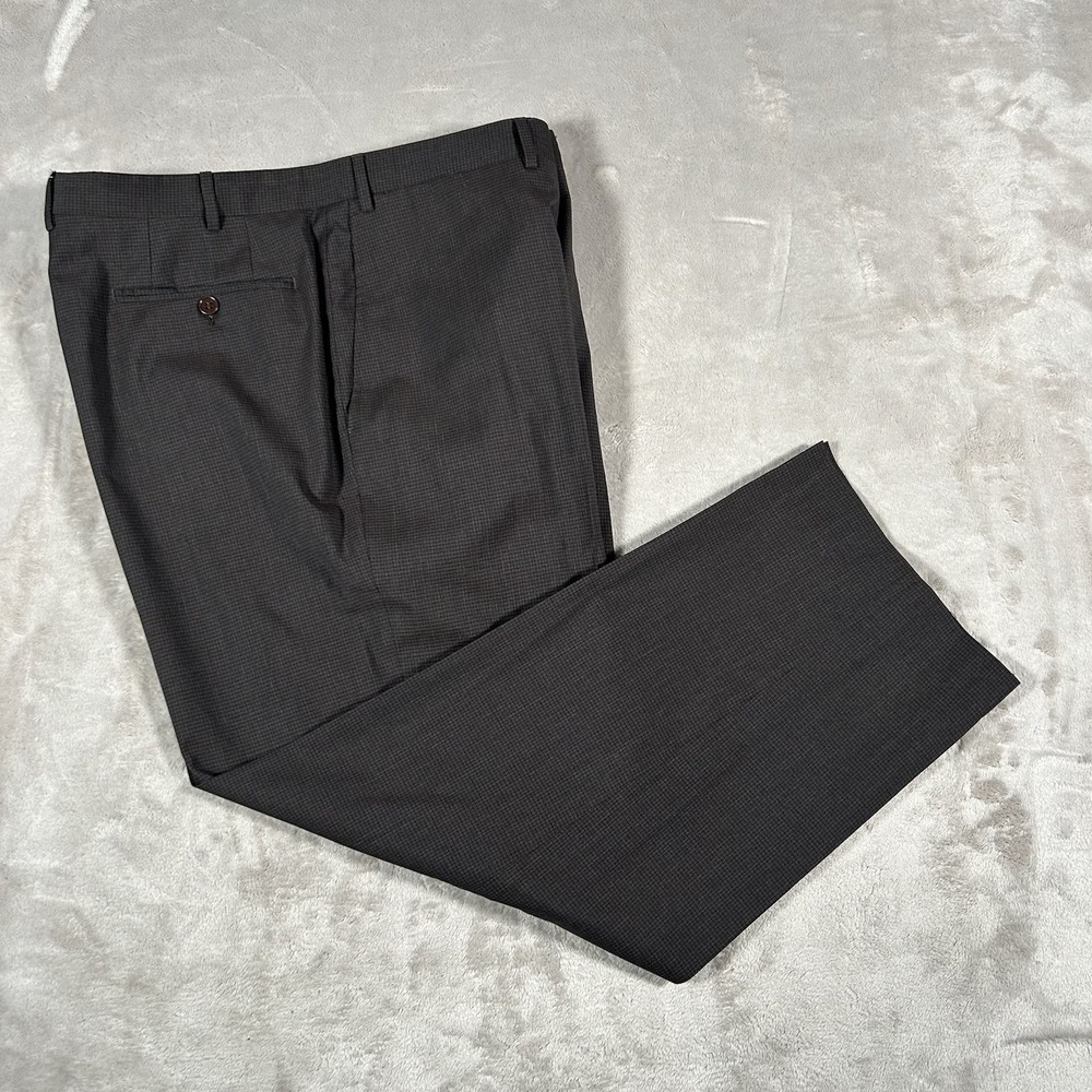 CANALI Current 1934 Dress Pants Mens 38 Windowpane Plaid 100% Wool Made In Italy